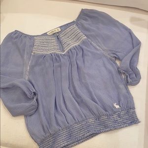 Abercrombie & Fitch Soft sheer blue striped blouse
